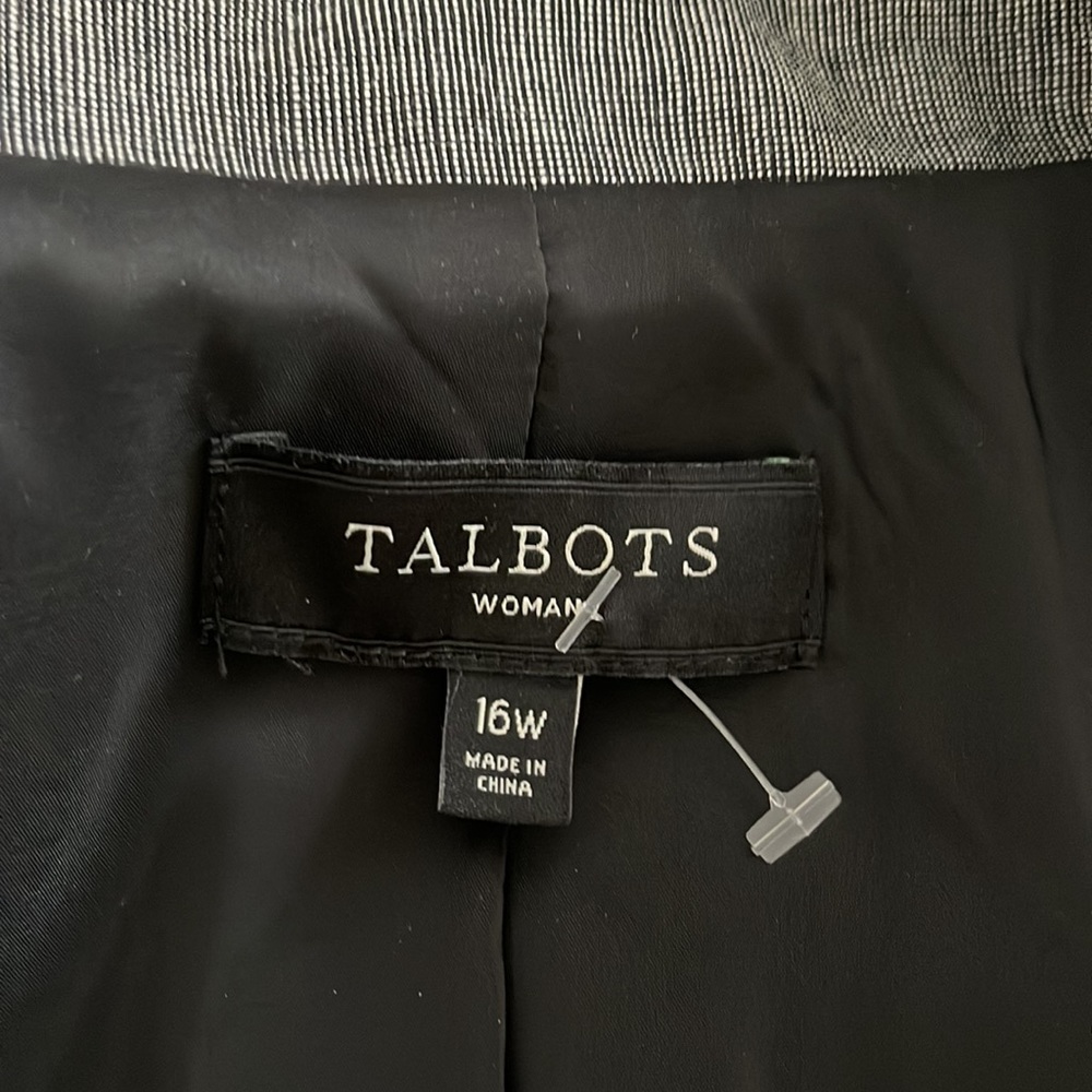 Talbots Gray Wool Blend Pattern Blazer - image 8